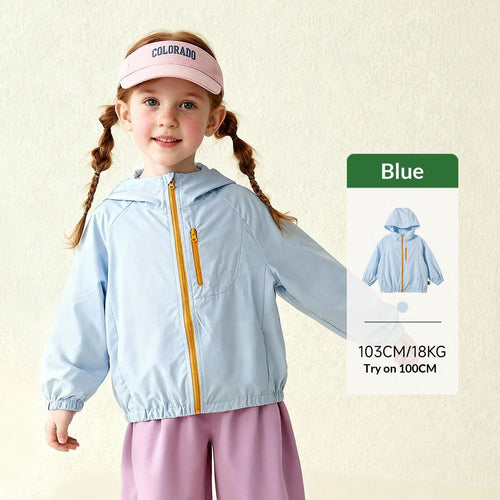 Kids Casual Hooded Jacket With Contrasting Zippers