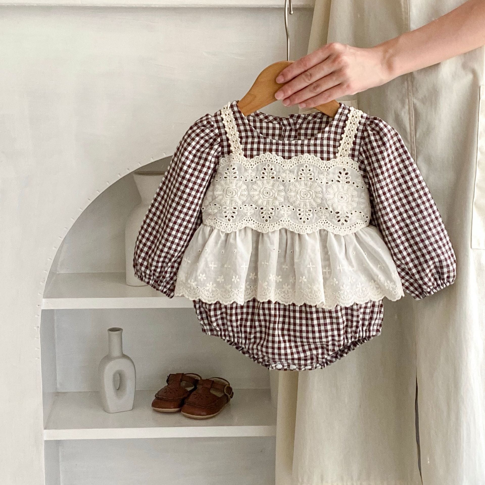 Discover the Charm of Baby Girl Little Lady Cute Lace Small Skirt Triangle Rompers
