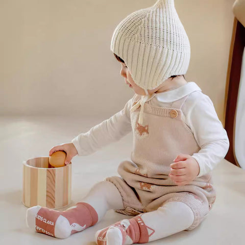 Discover the Comfort and Style of the Fox Knitted Strap Baby Rompers